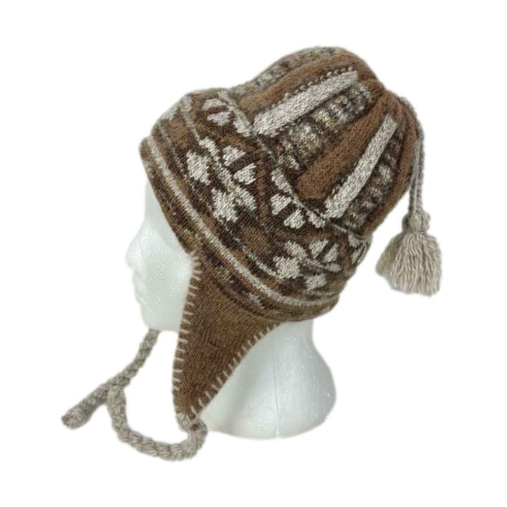 Brown wool chullo toque